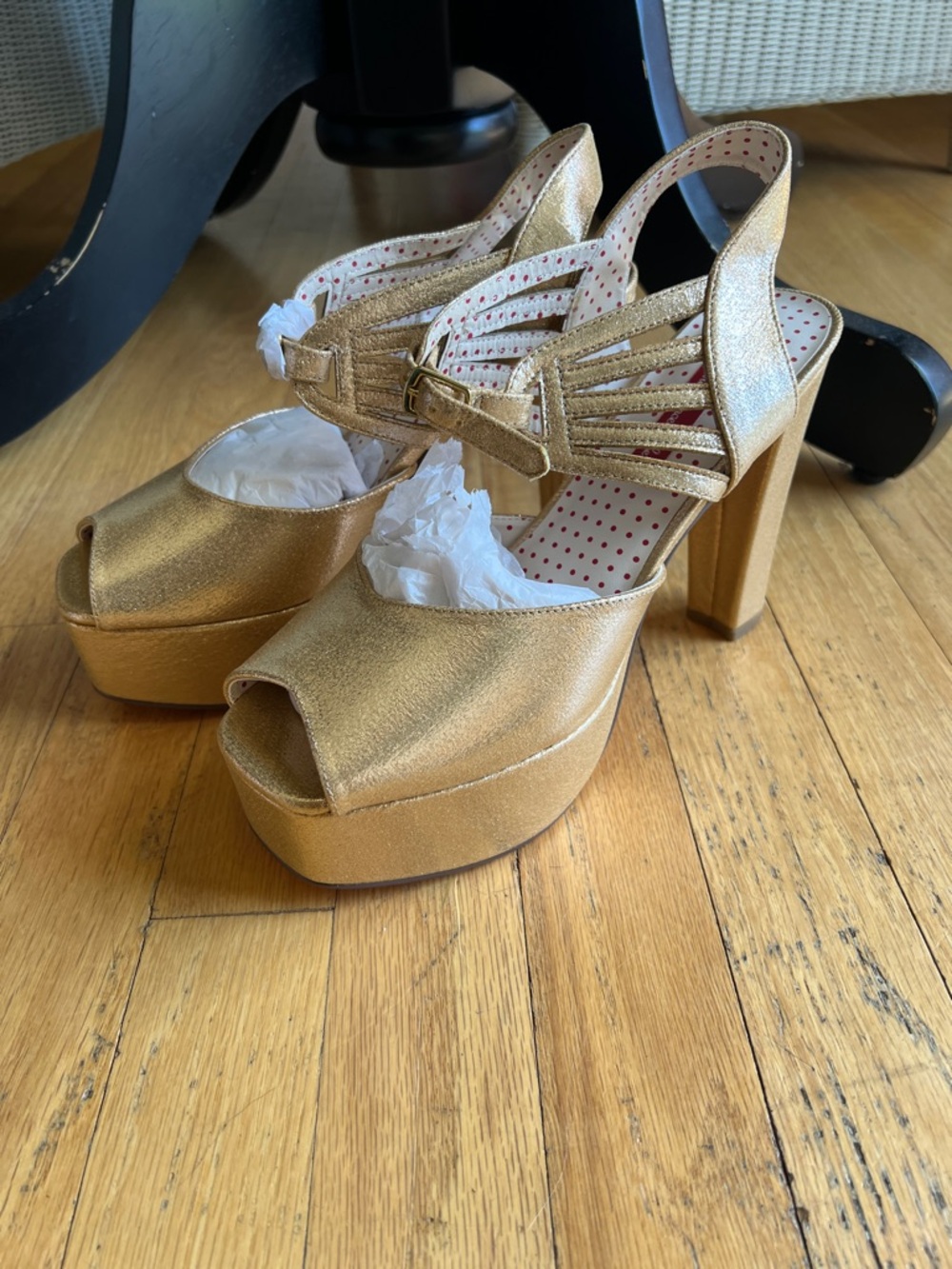 Gold Platform Heels size 8.5